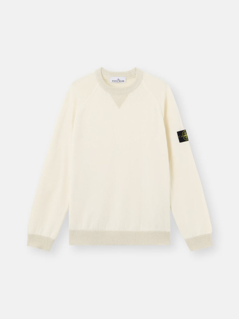 Stone Island Stone Island Organic Cotton Crewneck Knitwear White - World Class Fashion