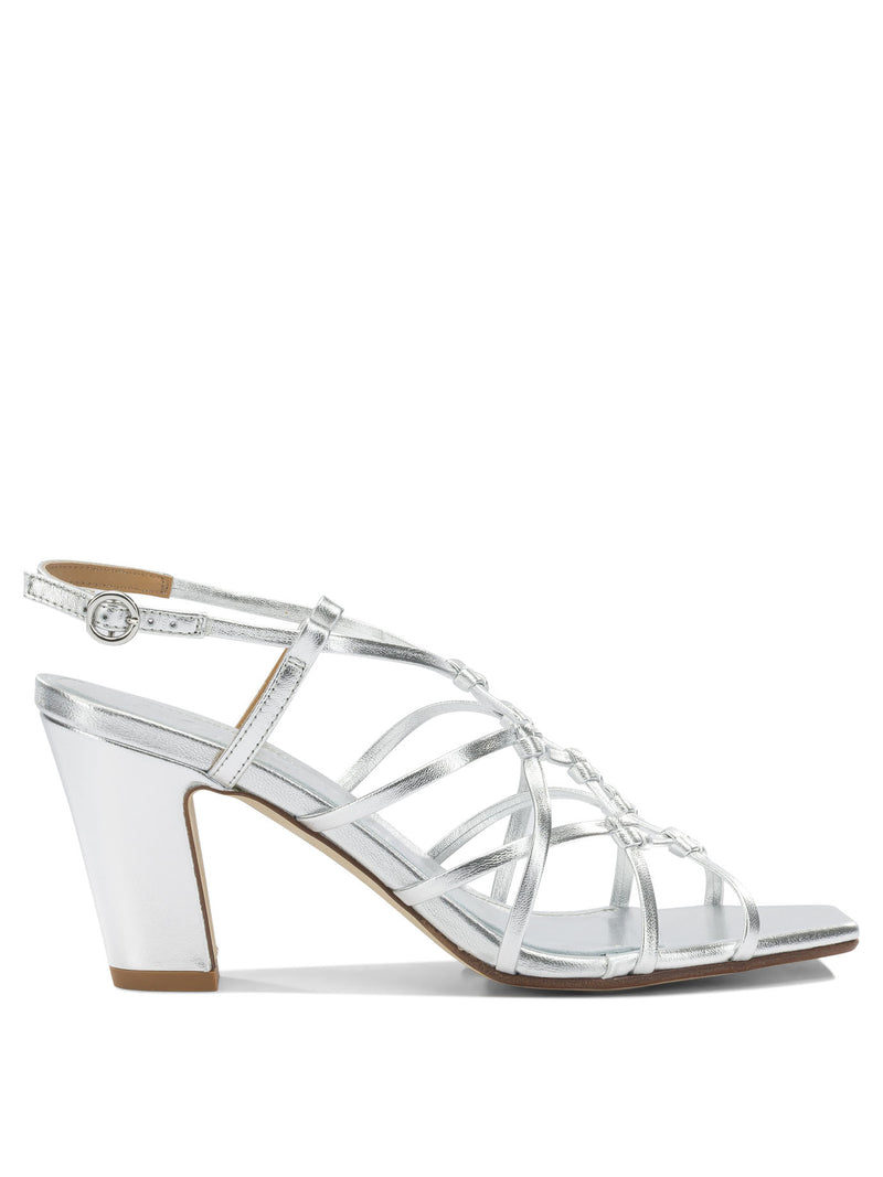 Aeyde Aeyde Acacia 75mm Heeled Sandals Silver - World Class Fashion