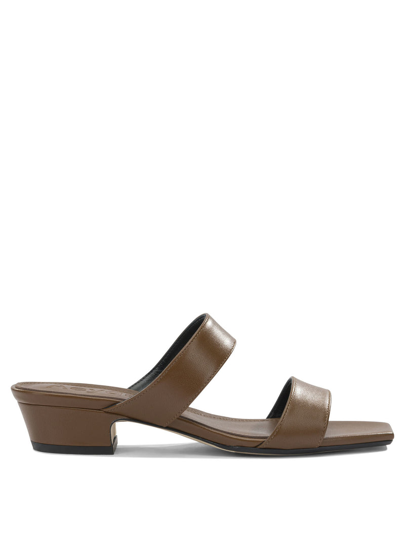 Aeyde Aeyde Kemi Brown Nappa Leather Heeled Sandals - World Class Fashion