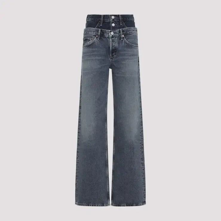 Agolde Agolde Elson Double Waist Jeans Blue Women - World Class Fashion
