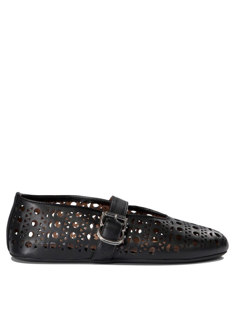 Alaia Alaïa Perforated Mary Jane Ballet Flats Black - World Class Fashion