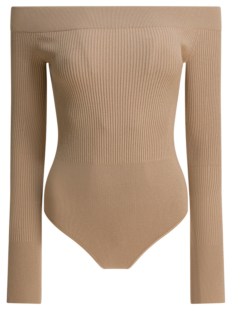 Alaia Alaïa Off-Shoulder Body Beige Women - World Class Fashion