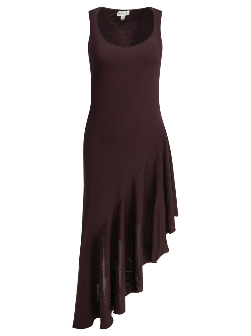 Alaia Vestido midi asimétrico Alaïa Burdeos - World Class Fashion