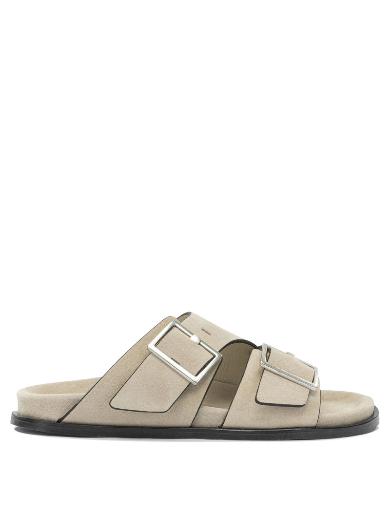 Alohas Alohas Suede Leather Sandals Beige Women - World Class Fashion