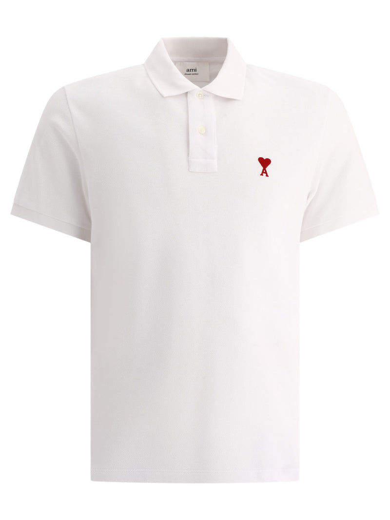 AMI Paris AMI Paris Ami De Coeur Polo Shirt White - World Class Fashion