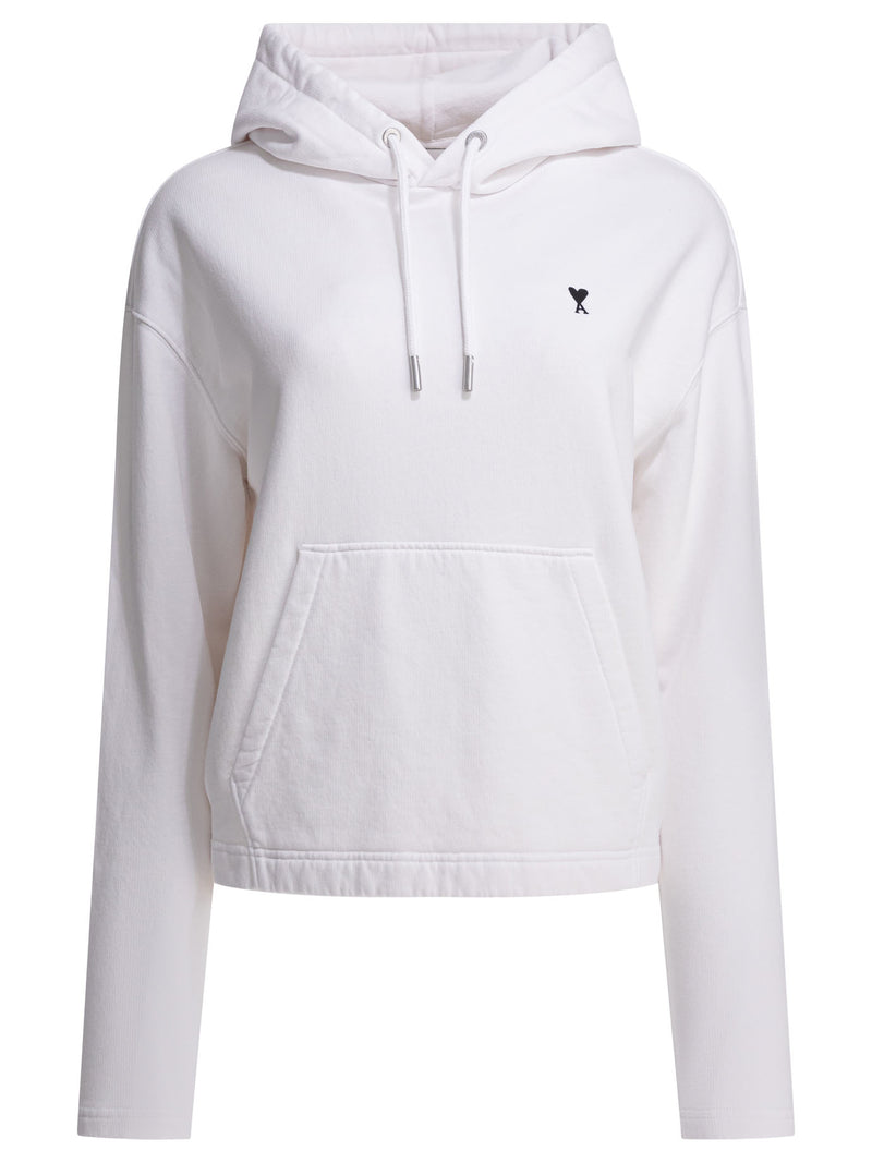 AMI Paris AMI Paris Women's White Cotton Sweatshirt - World Class Fashion