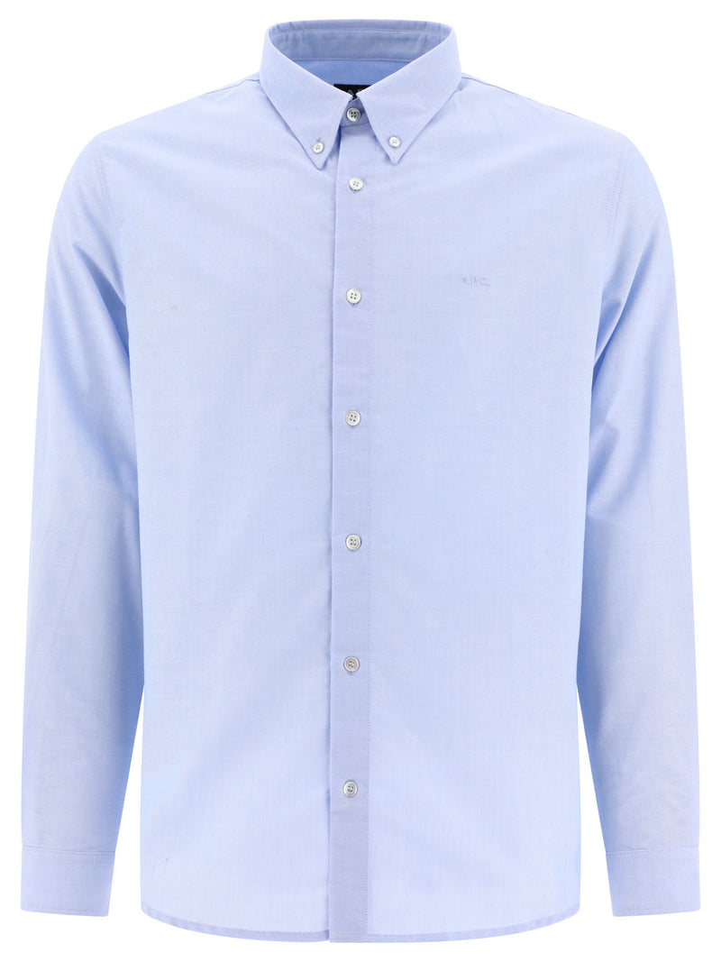 A.P.C. A.P.C. Greg Cotton Shirt Light Blue - World Class Fashion
