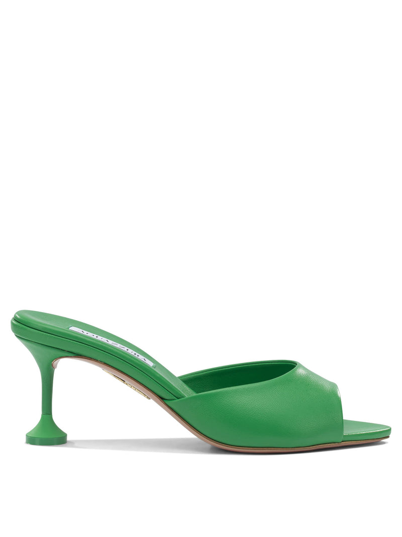 Aquazzura Mule Aquazzura Bisous 65 mm Verde para Mujer - World Class Fashion