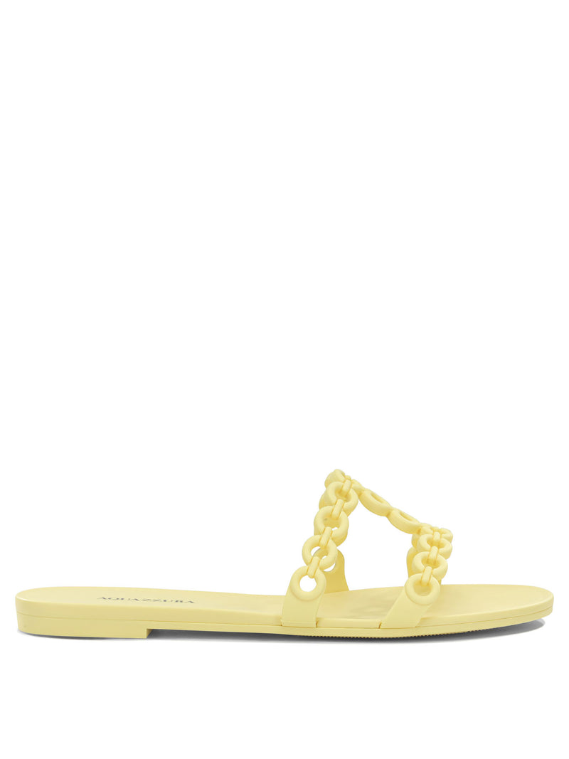Aquazzura Aquazzura Infinity Chain Slides Yellow Women - World Class Fashion