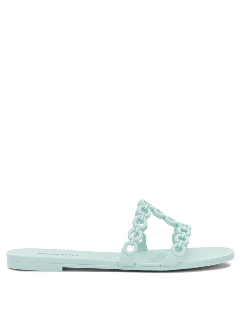 Aquazzura Aquazzura Infinity Chain Slides Light Blue - World Class Fashion