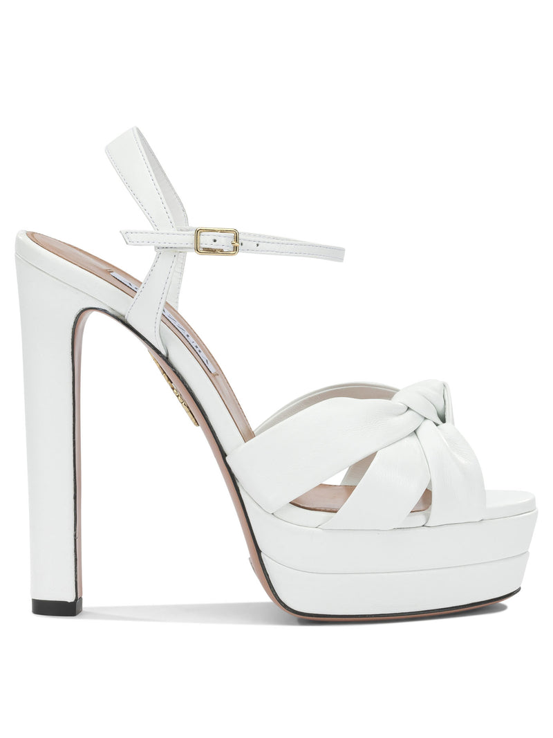 Aquazzura Aquazzura Nina Plateau 130mm Heeled Sandals White - World Class Fashion