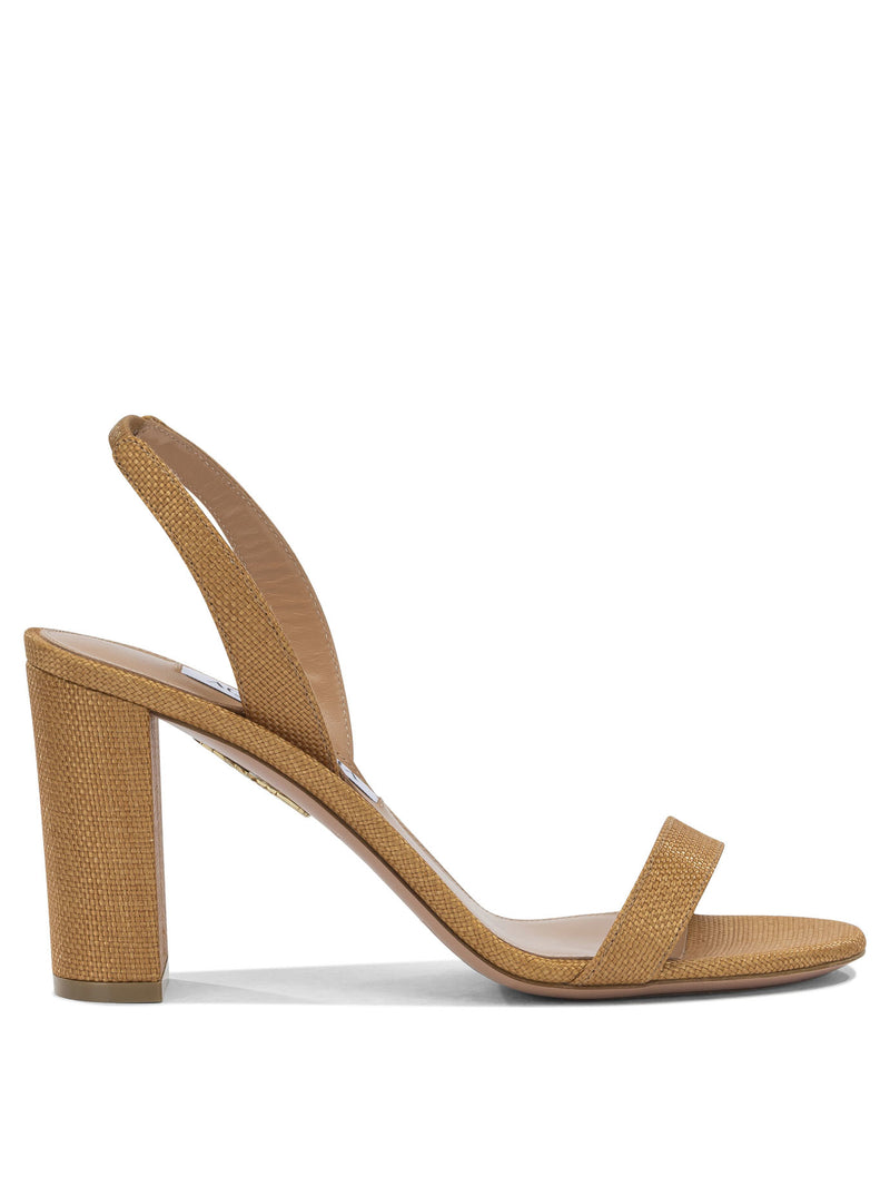 Aquazzura Aquazzura So Nude Block 85mm Heeled Sandals Brown - World Class Fashion