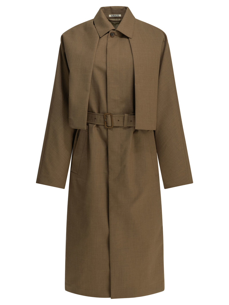 Auralee Abrigo de lana tipo gabardina Auralee para mujer, color marrón - World Class Fashion