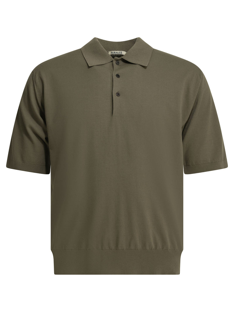 Auralee Auralee Giza Polo Shirt Olive Gray Men - World Class Fashion