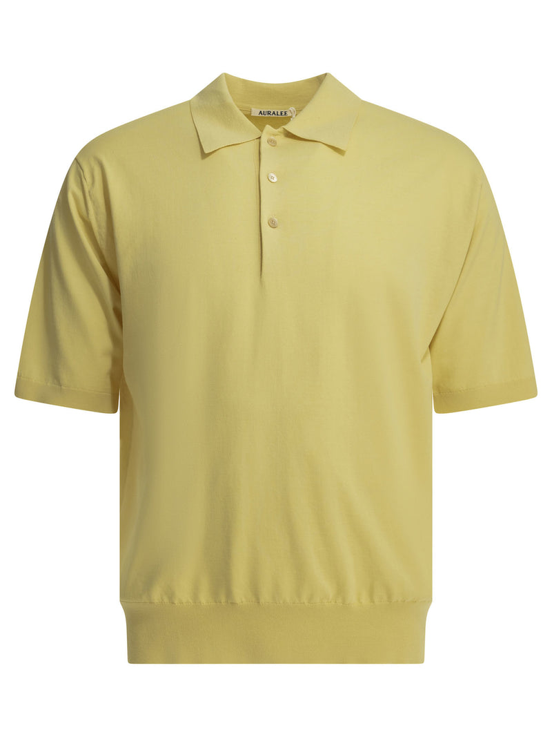 Auralee Auralee Giza Polo Shirt Yellow Beige Men - World Class Fashion