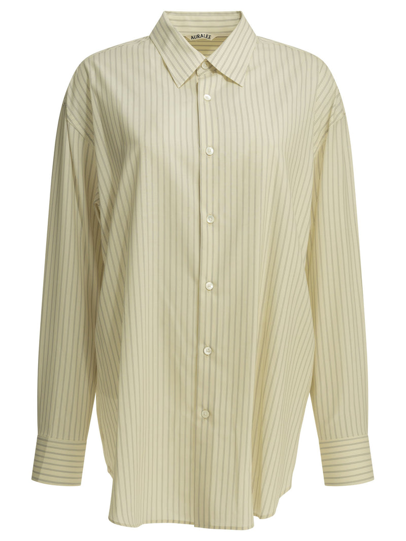 Auralee Auralee Super Fine Wool Casual Shirt Yellow Stripe - World Class Fashion