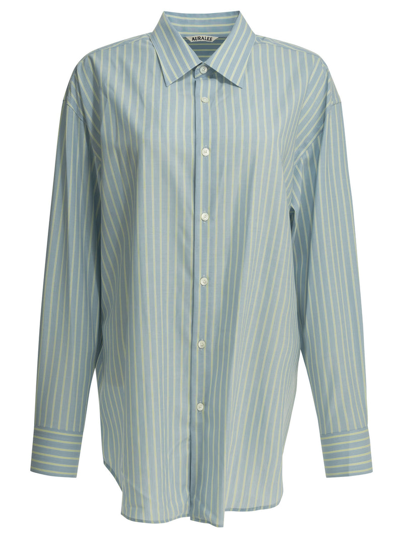 Auralee Auralee Super Fine Wool Shirt Light Blue - World Class Fashion