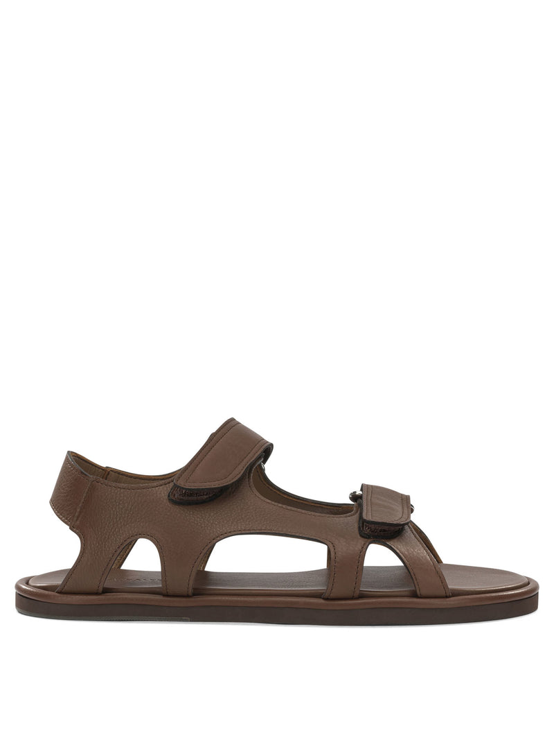 Auralee Auralee Low Leather Sandals Brown Women - World Class Fashion