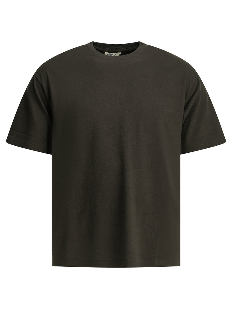 Auralee Camiseta Auralee de Algodón Orgánico Cuello Redondo Negra - World Class Fashion