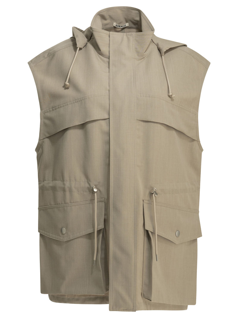Auralee Auralee Max Chaleco sin mangas Gris Beige - World Class Fashion