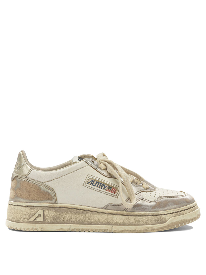 Autry Autry Medalist Low Super Vintage Sneakers Silver - World Class Fashion