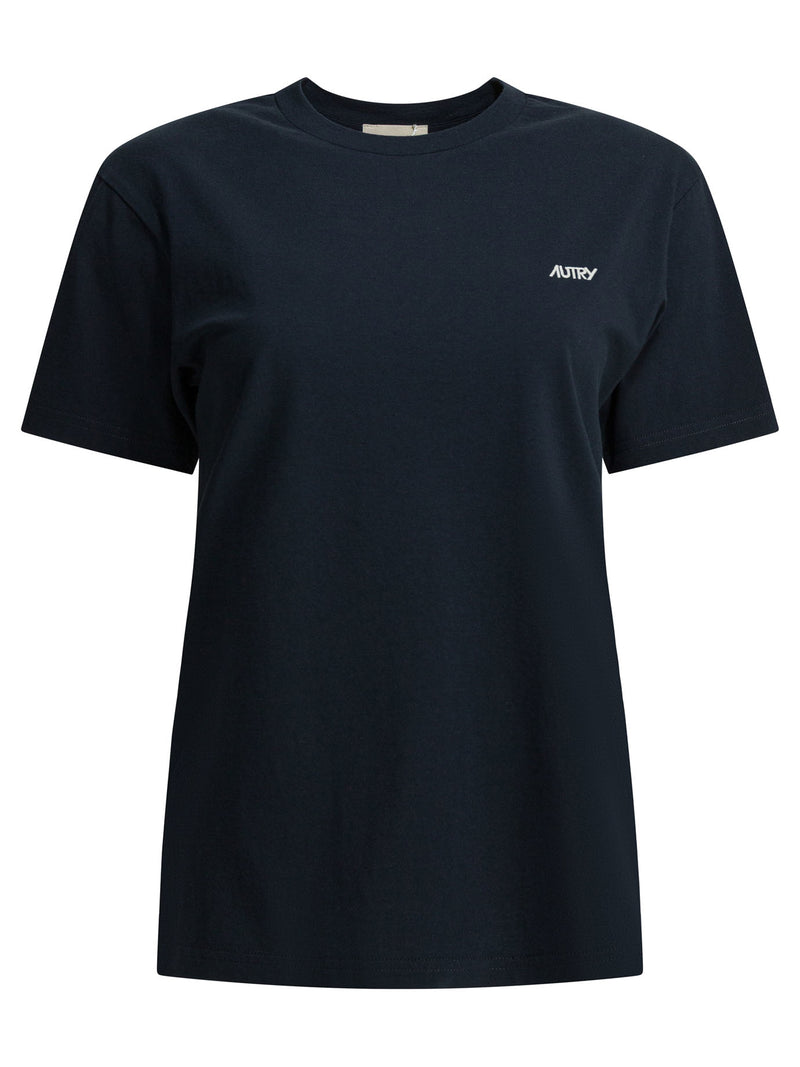 Autry Autry Women's Cotton T-Shirt Blue - World Class Fashion