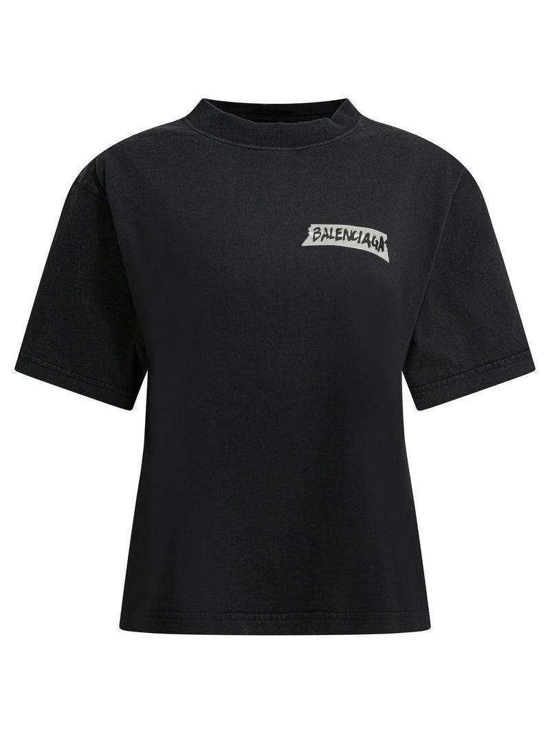 Balenciaga Balenciaga Masking Tape T-shirt Black Women - World Class Fashion