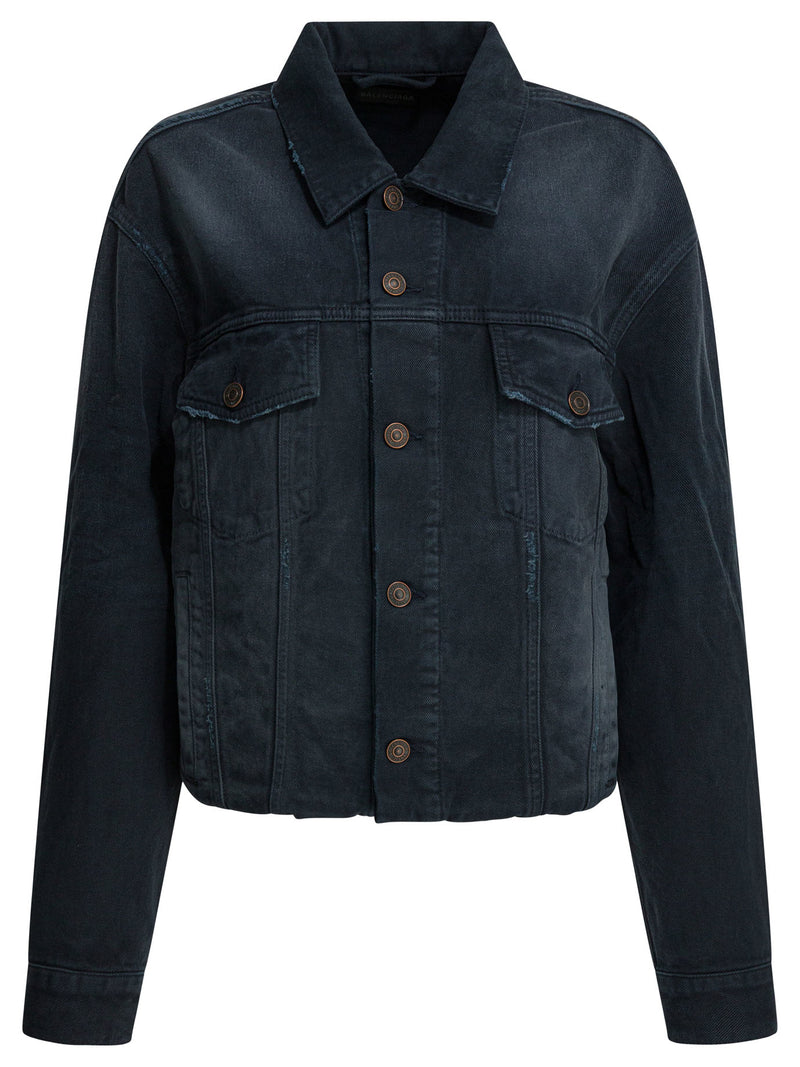 Balenciaga Balenciaga Denim Jacket Old Effect Blue Women - World Class Fashion