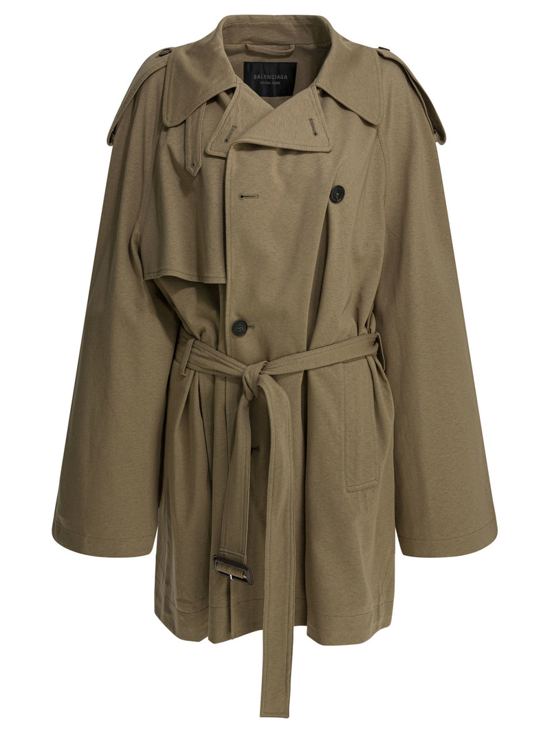 Balenciaga Balenciaga Short Trench Coat Beige Women - World Class Fashion
