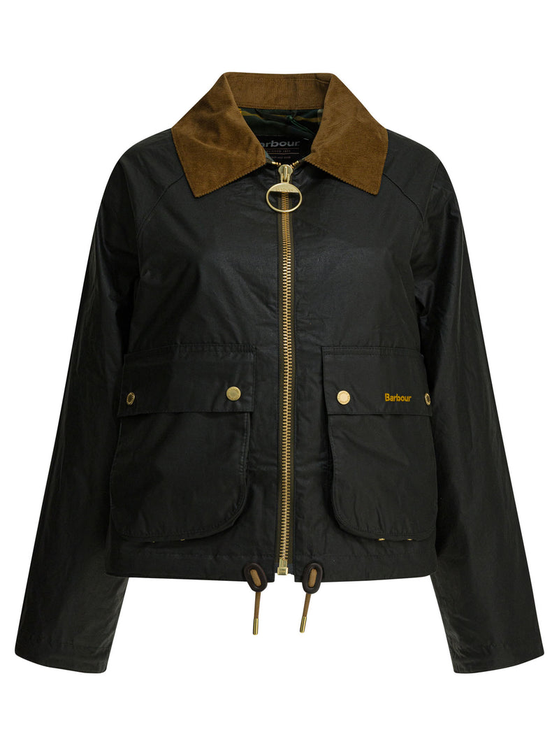 Barbour Chaqueta Barbour para mujer de algodón encerado verde - World Class Fashion