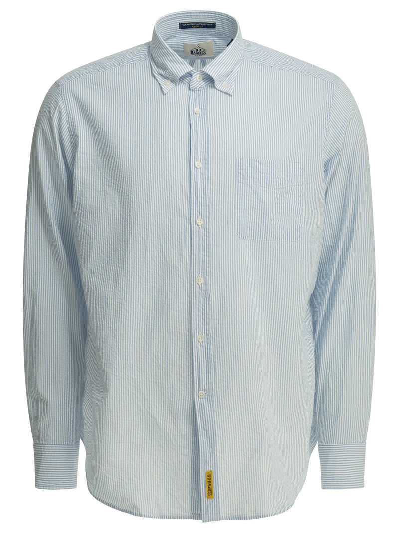 Bd Baggies Bd Baggies Bradford Seersucker Shirt Light Blue - World Class Fashion