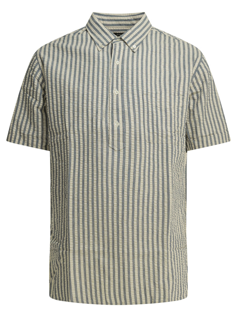 Beams Plus Beams Plus Casual Cotton Seersucker Shirt Light Blue - World Class Fashion