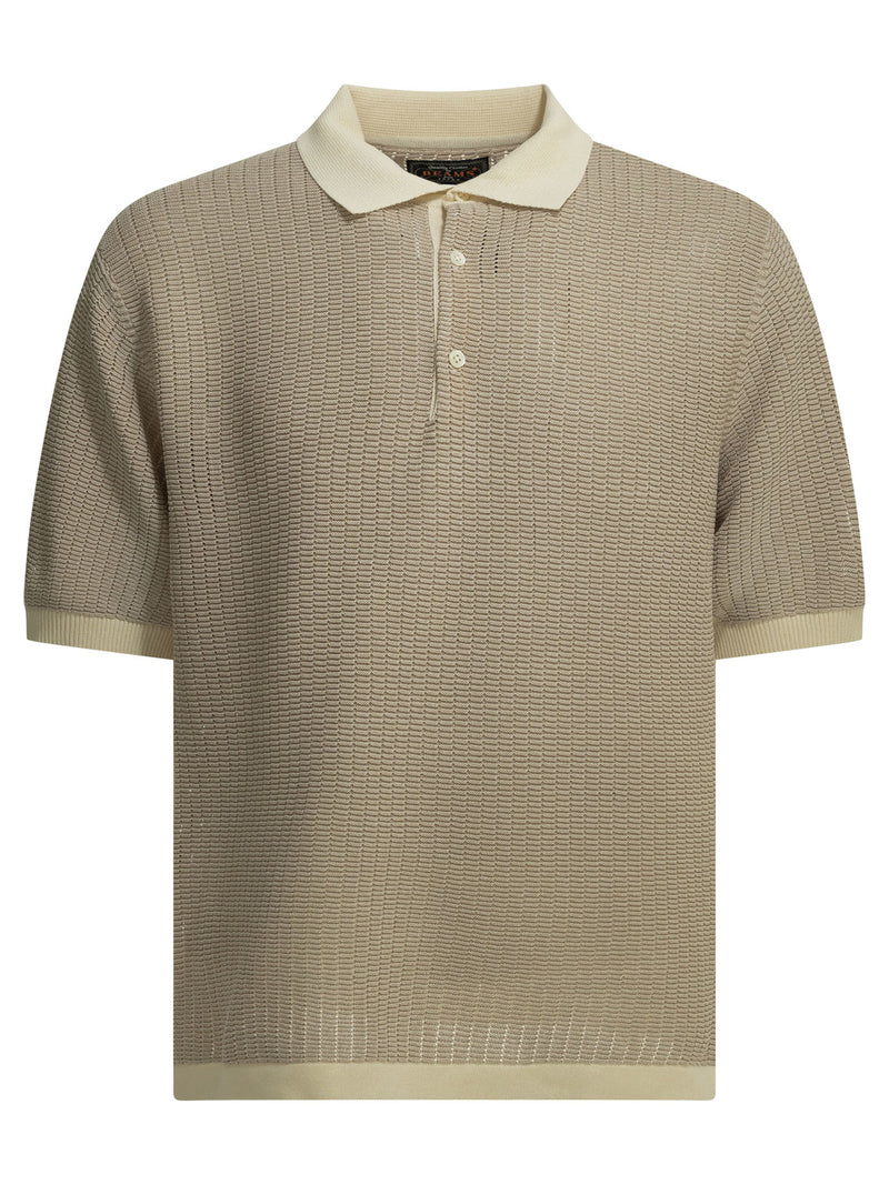Beams Plus Beams Plus Men's Polo Shirt Beige Washi Yarn - World Class Fashion