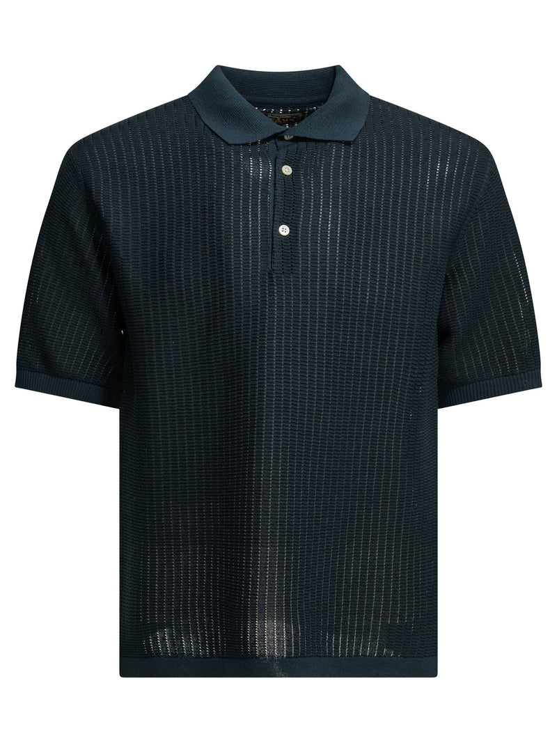 Beams Plus Beams Plus Washi Yarn Polo Shirt Blue Men - World Class Fashion