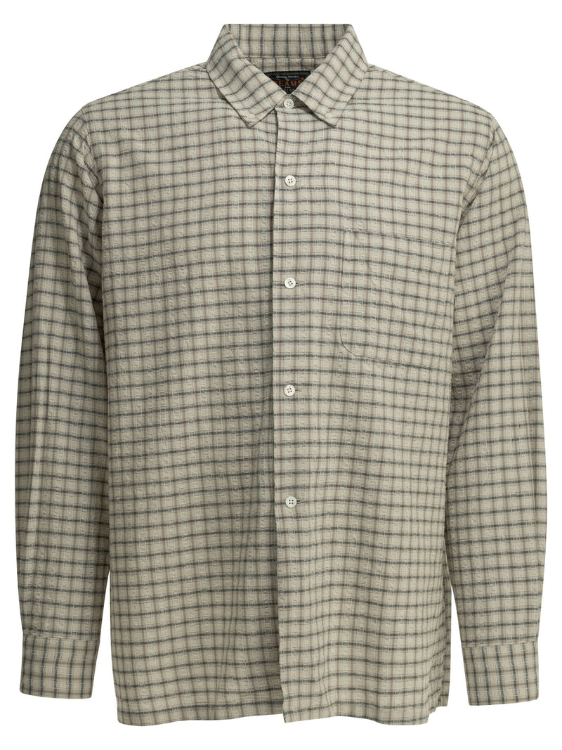 Beams Plus Beams Plus Open Bd Sucker Casual Shirt Beige - World Class Fashion
