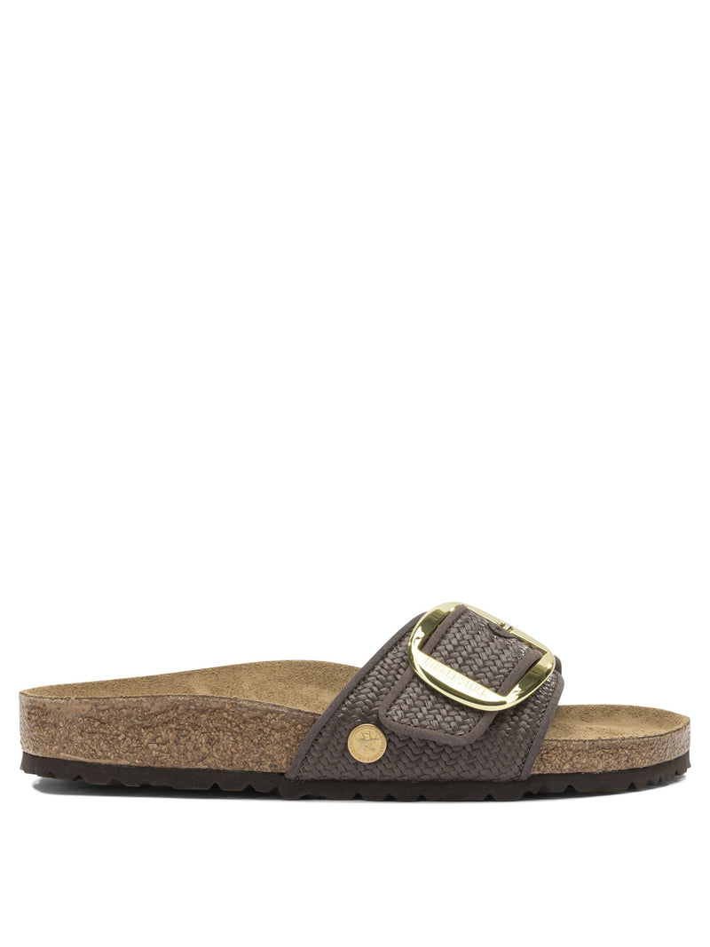Birkenstock Birkenstock Madrid Big Buckle Raffia Slides Brown - World Class Fashion