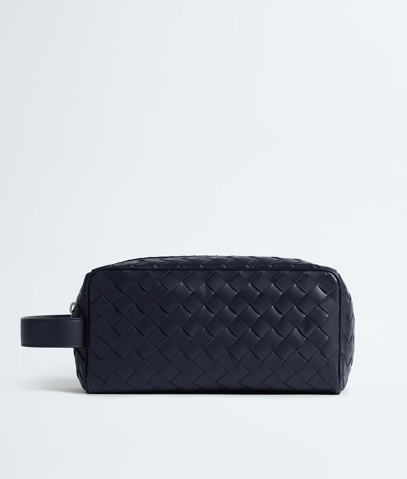 Bottega Veneta Bottega Veneta Intrecciato Small Pouch Blue - World Class Fashion