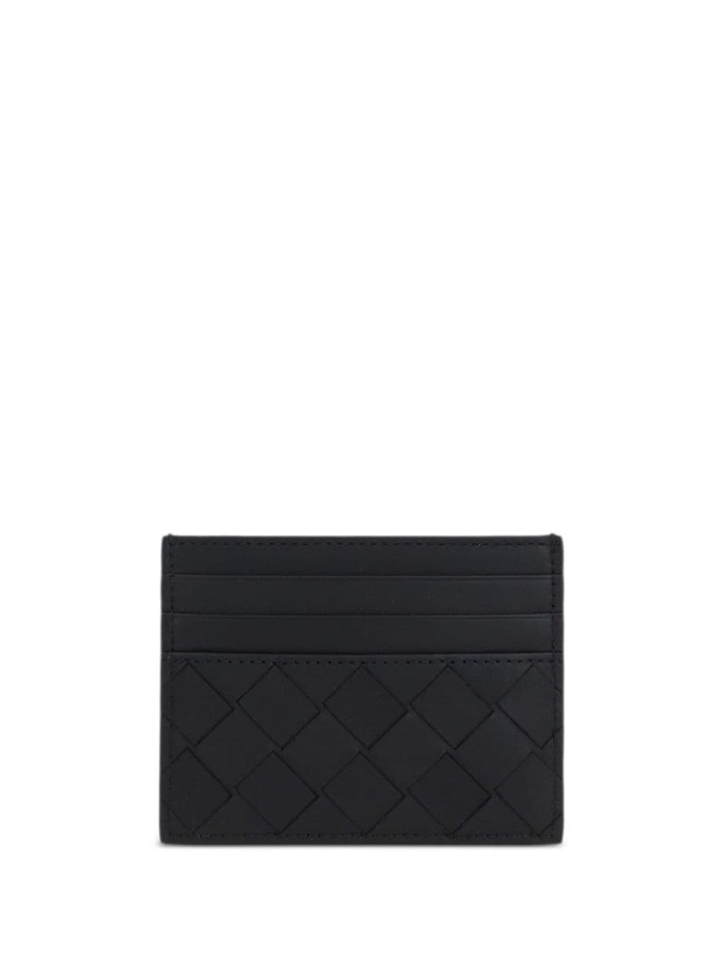 Bottega Veneta Bottega Veneta Leather Card Holder Black - World Class Fashion