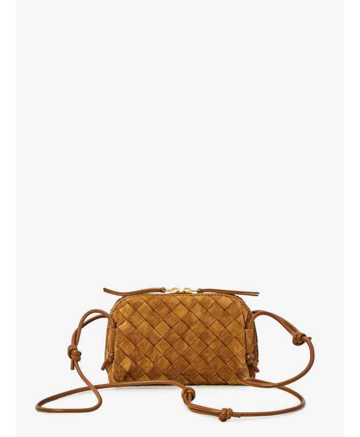 Bottega Veneta Bottega Veneta Concert Mini Crossbody Clutch Brown - World Class Fashion