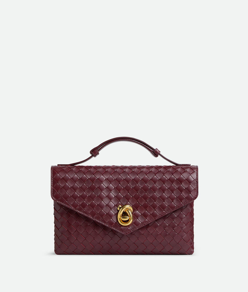 Bottega Veneta Bottega Veneta Knot Lock Bolso Pequeño Burdeos - World Class Fashion