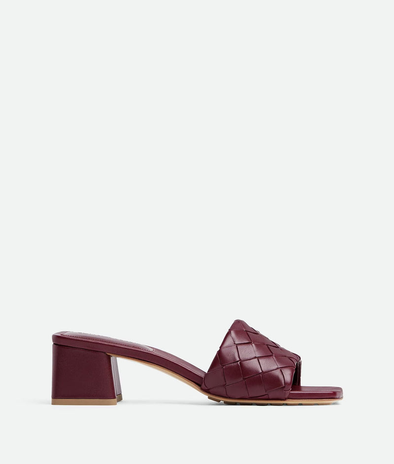 Bottega Veneta Bottega Veneta Parco Heeled Mules Bordeaux - World Class Fashion