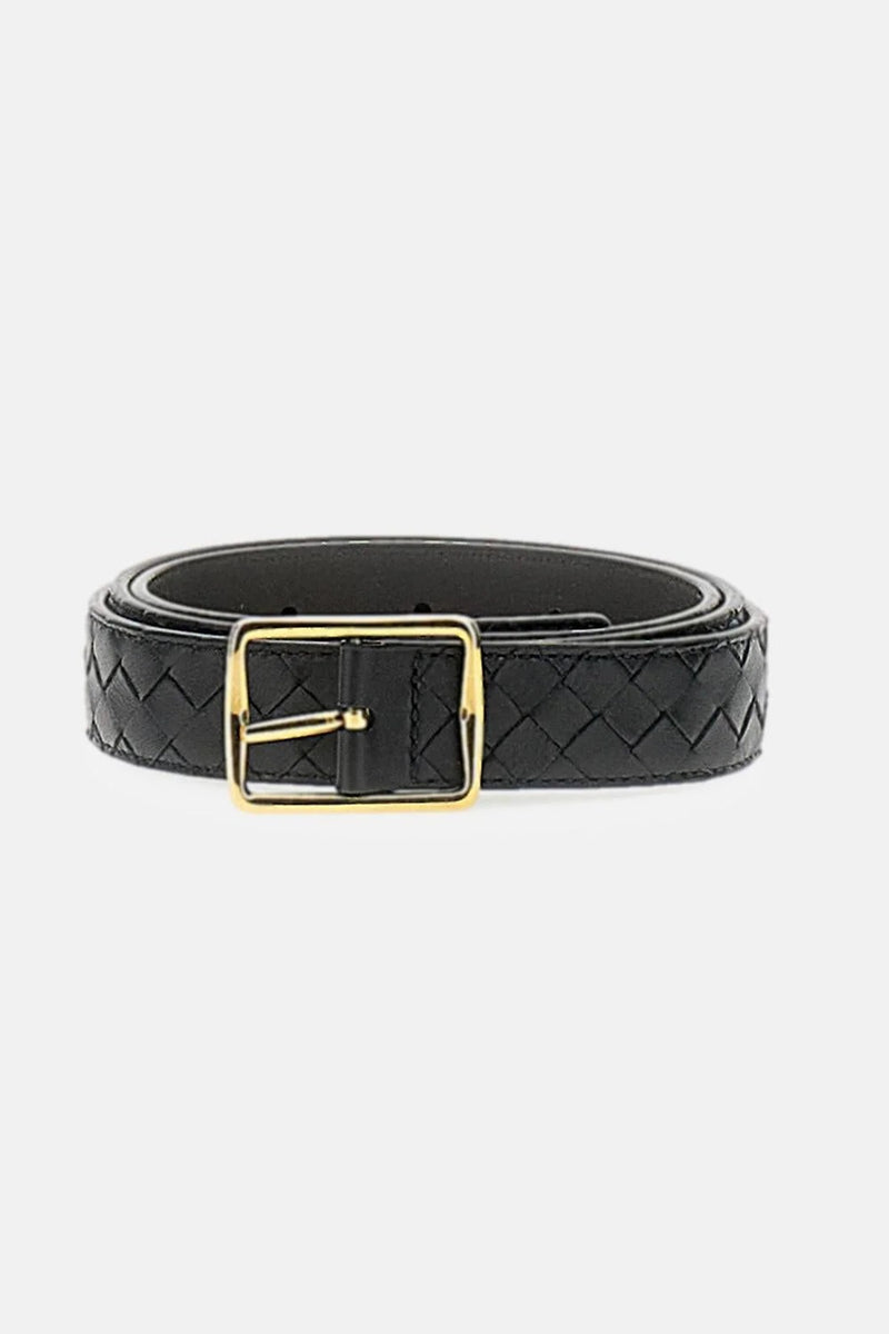 Bottega Veneta Bottega Veneta Woven Leather Belt Black Women - World Class Fashion