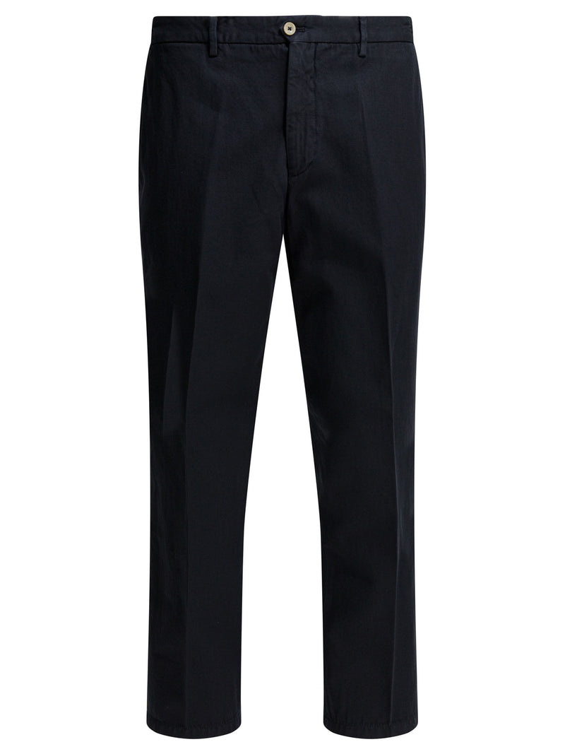 Briglia 1949 Briglia 1949 Cotton Linen Trousers Black - World Class Fashion