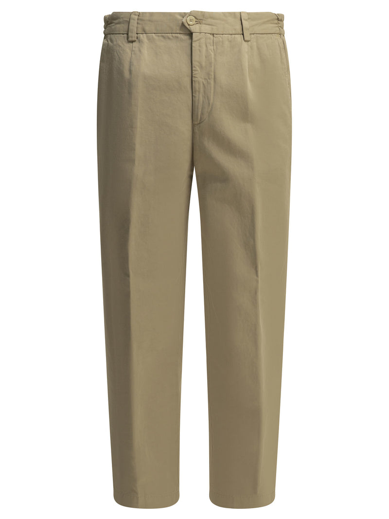 Briglia 1949 Briglia 1949 Portofino Beige Cotton-Linen Trousers - World Class Fashion