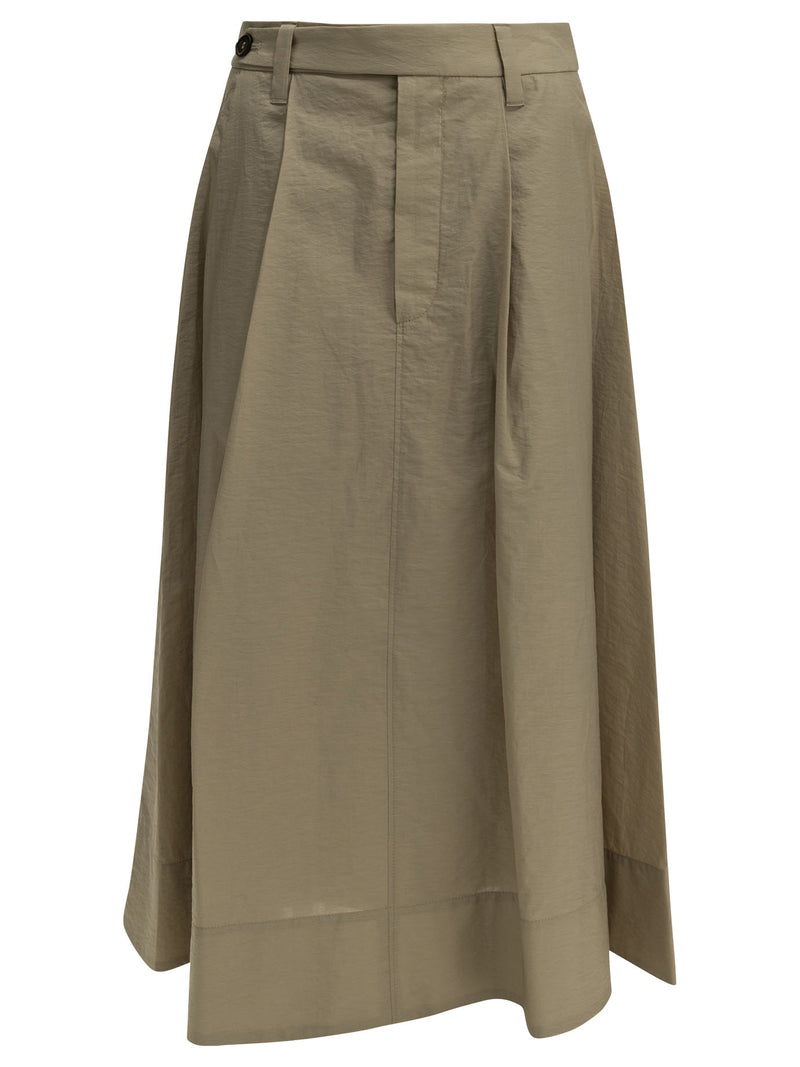 Brunello Cucinelli Brunello Cucinelli Sartorial Midi Skirt Beige - World Class Fashion