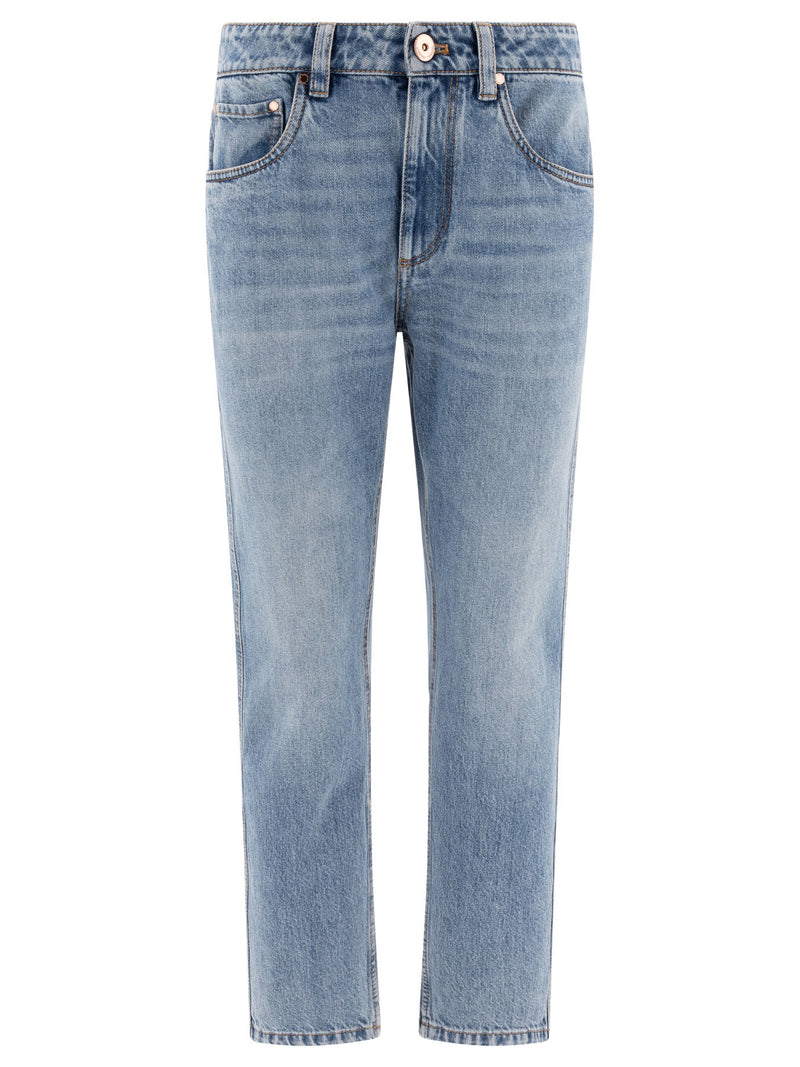 Brunello Cucinelli Brunello Cucinelli Jeans Rectos Azul Claro - World Class Fashion