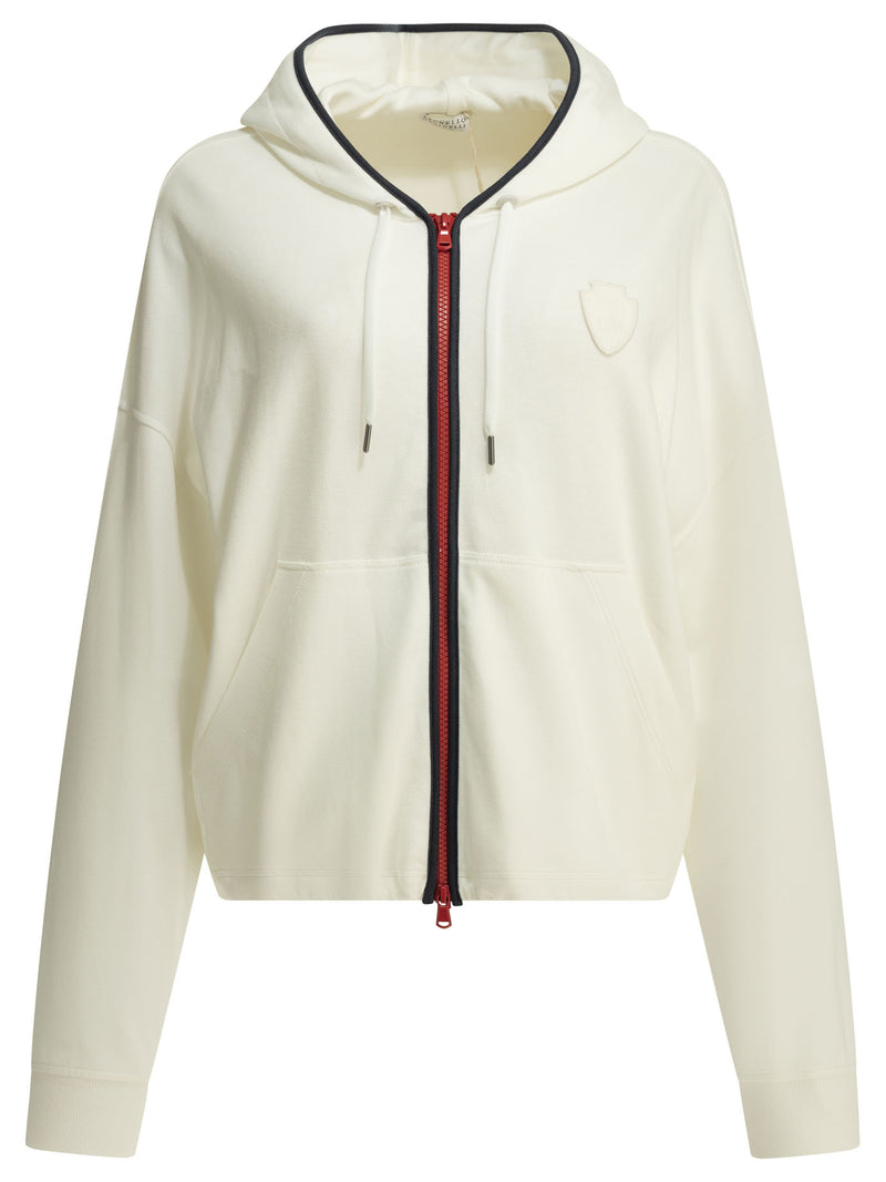 Brunello Cucinelli Brunello Cucinelli Zip-up Sweatshirt White Women - World Class Fashion