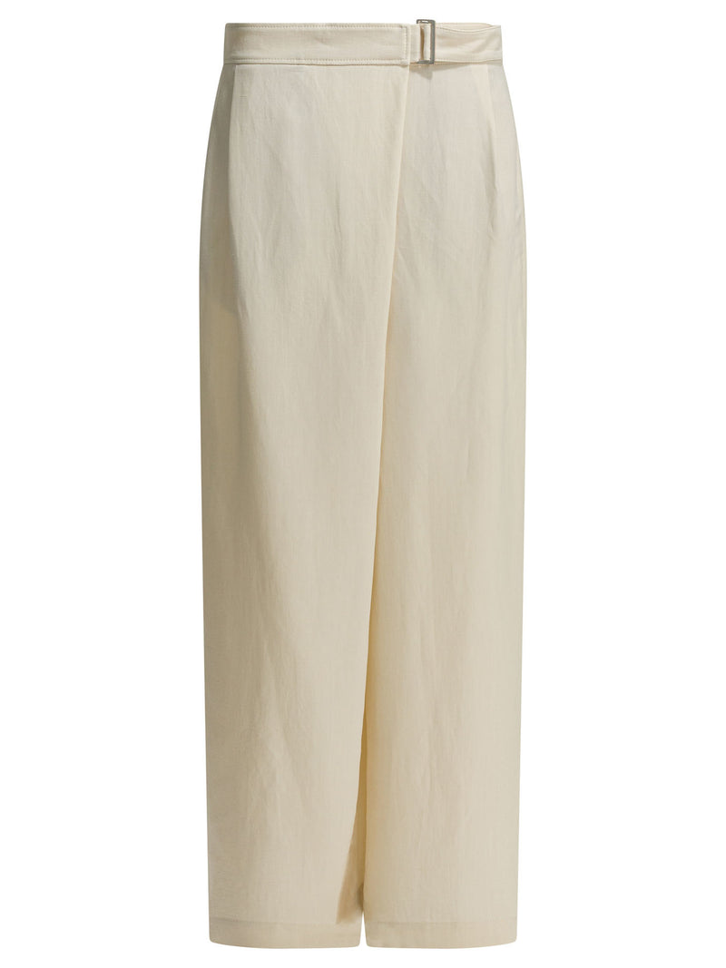 Brunello Cucinelli Brunello Cucinelli Sartorial Wrap Pants White Women - World Class Fashion