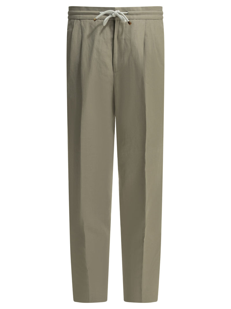 Brunello Cucinelli Brunello Cucinelli Linen Cotton Pants Beige Men - World Class Fashion