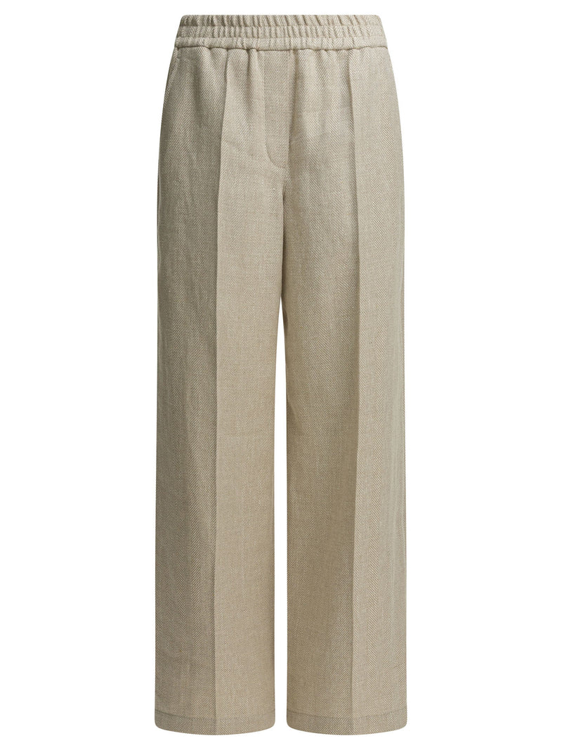 Brunello Cucinelli Brunello Cucinelli Loose Track Pants Beige Women - World Class Fashion